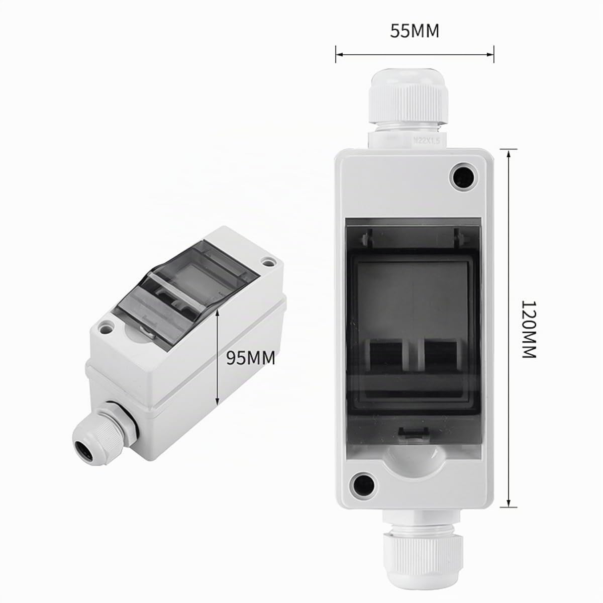 POFET Disjoncteur, Disjoncteur Solaire Photovoltaïque Interrupteur Isolateur PV DC Disjoncteurs électriques avec Boîte de Distribution étanche IP65 2P 16A DC 400V