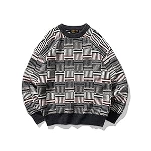Heren trui Mannen 3 kleuren gestreepte winter trui trui heren o-hals gebreide trui Gebreide trui (Color : Dark Grey…