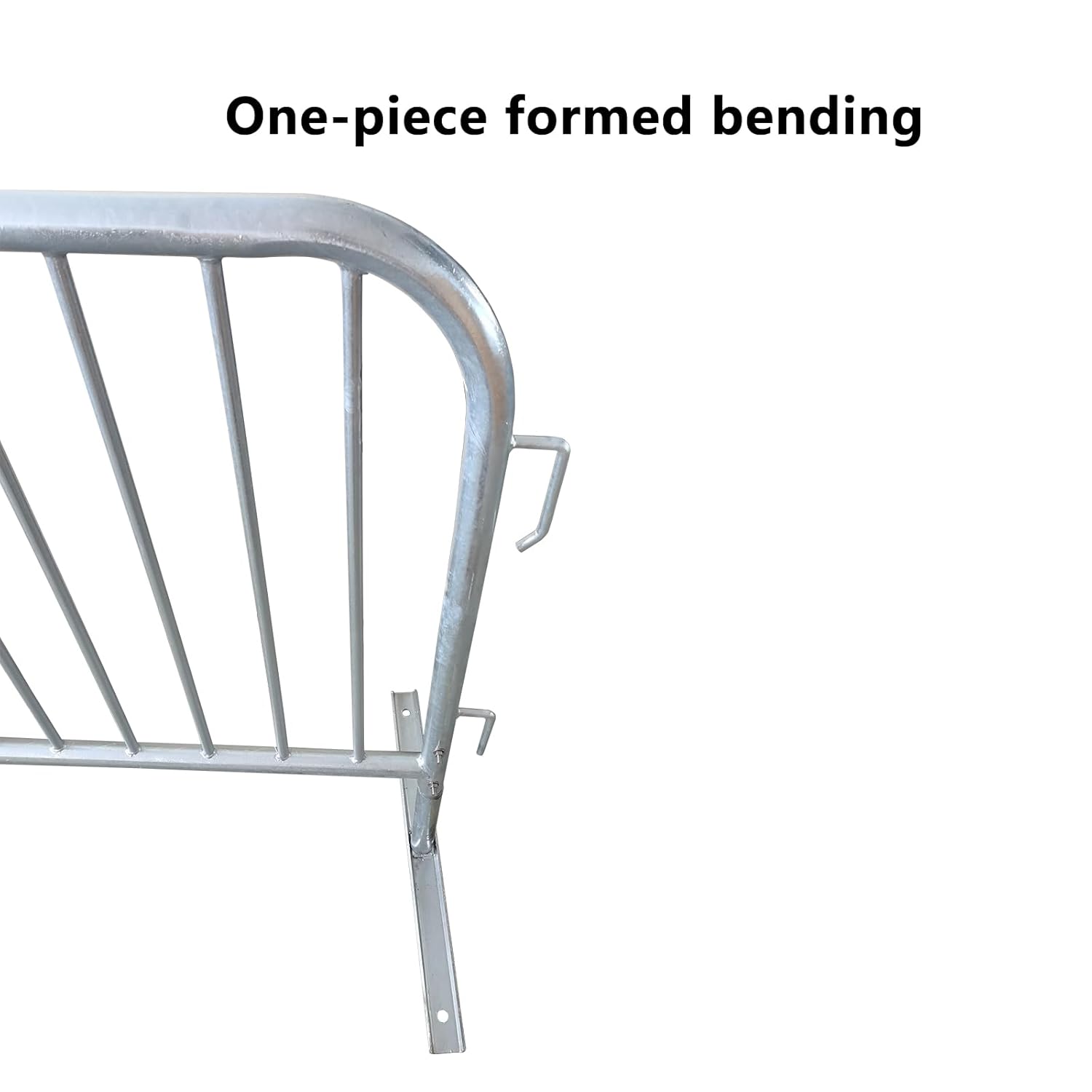 Heavy Duty Interlocking Steel Flat Feet Safety Barriers Barricade Fence for Crowd Control Events Road High Traffic Areas, Galvanized 8.5 Ft, 2 Pack