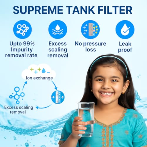 Image of IONIX 4 stage Washable UF Supreme Tank filter for whole house water filteration with 4 stages, All Type of Impurity removal from supply /Submersible Water | Tank water filter | 1 set | blue