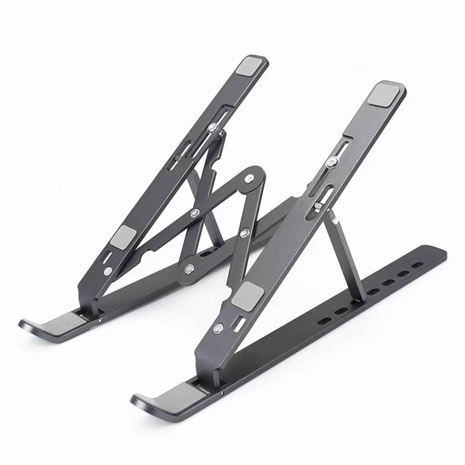 Negro,18.6 * 25.3cm, Soporte Plegable para portátil Ajustable en Altura, Soporte para portátil con refrigeración ventilada, cojín de Silicona Antideslizante Ligero y Compacto