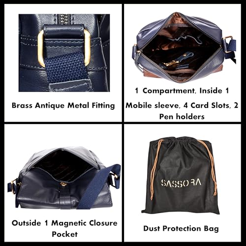 Image of Sassora Genuine Leather Men's Everyday Crossbody Bag /Sling