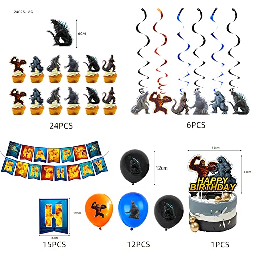 Ksopsdey 44 PCS Godzilla Decorazioni di Compleanno...