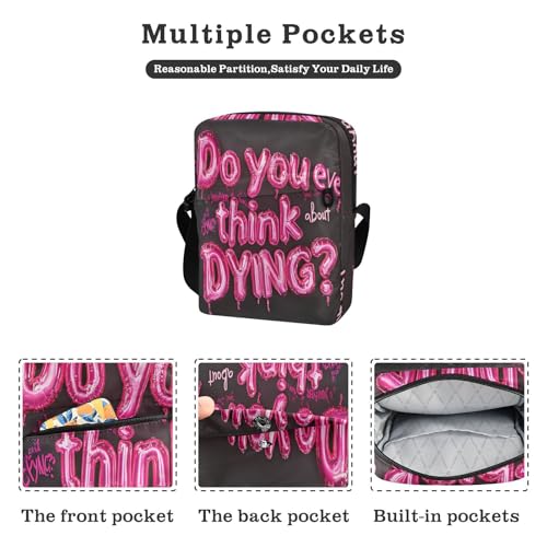 Do You Think About Dying small messenger bag for men mens crossbody bag Shoulder Handbags For Women Adjustable Strap for work work2