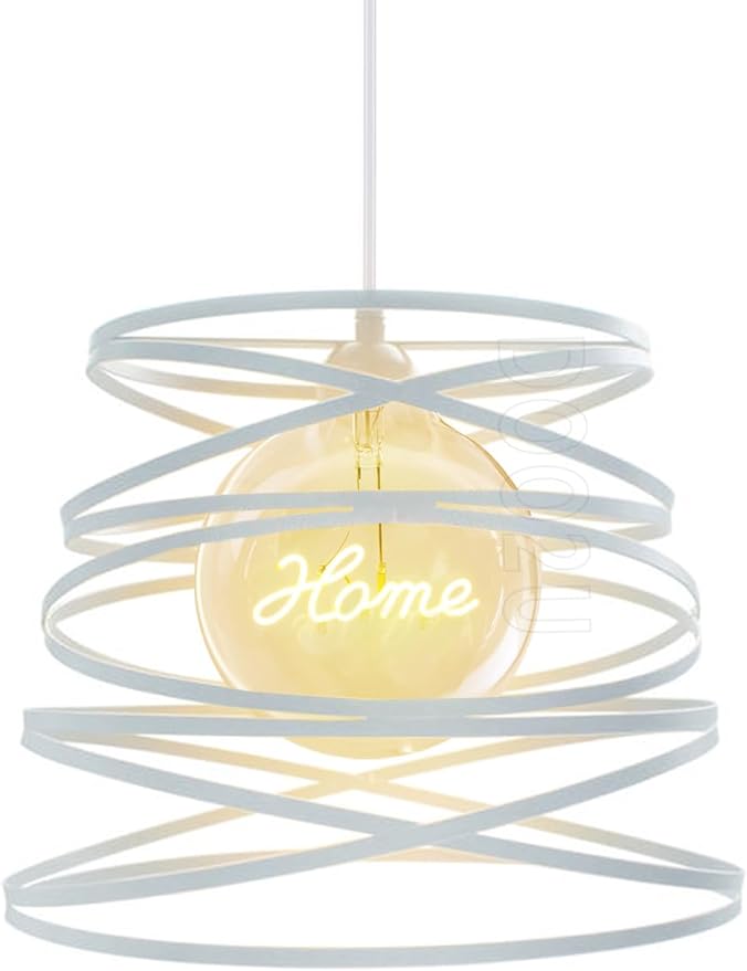 PETITES ECREVISSES Industriële retro hanglamp Ø 30 cm, vintage kroonluchter lampenkap metalen plafondlamp E27 touw verstelbaar decoratie (wit)