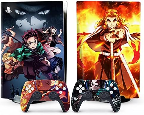 Protective & Decorative Cover Sticker for PS5, Anime Decal Skin for PS5 Console and Controllers Sticker, Durable, Scratch Resistant, Bubble-Free, Compatible with Playstation 5(Style B-Disk Edition)