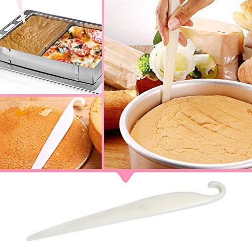 Foto von Backrahmen Rechteckig Verstellbar, Edelstahl Backform Rechteckig Tortenring mit Winkelpalette Spatel/Plastik Tortenmesser, Backring Eckig Form Backrahmen für Kuchen Torten Pizza Backen und Dekorieren
