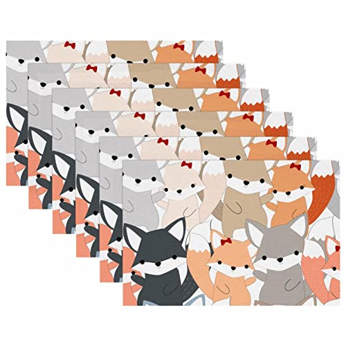 Sets de table Cute Foxes antidérapants pour éviter les taches sur votre table - 6