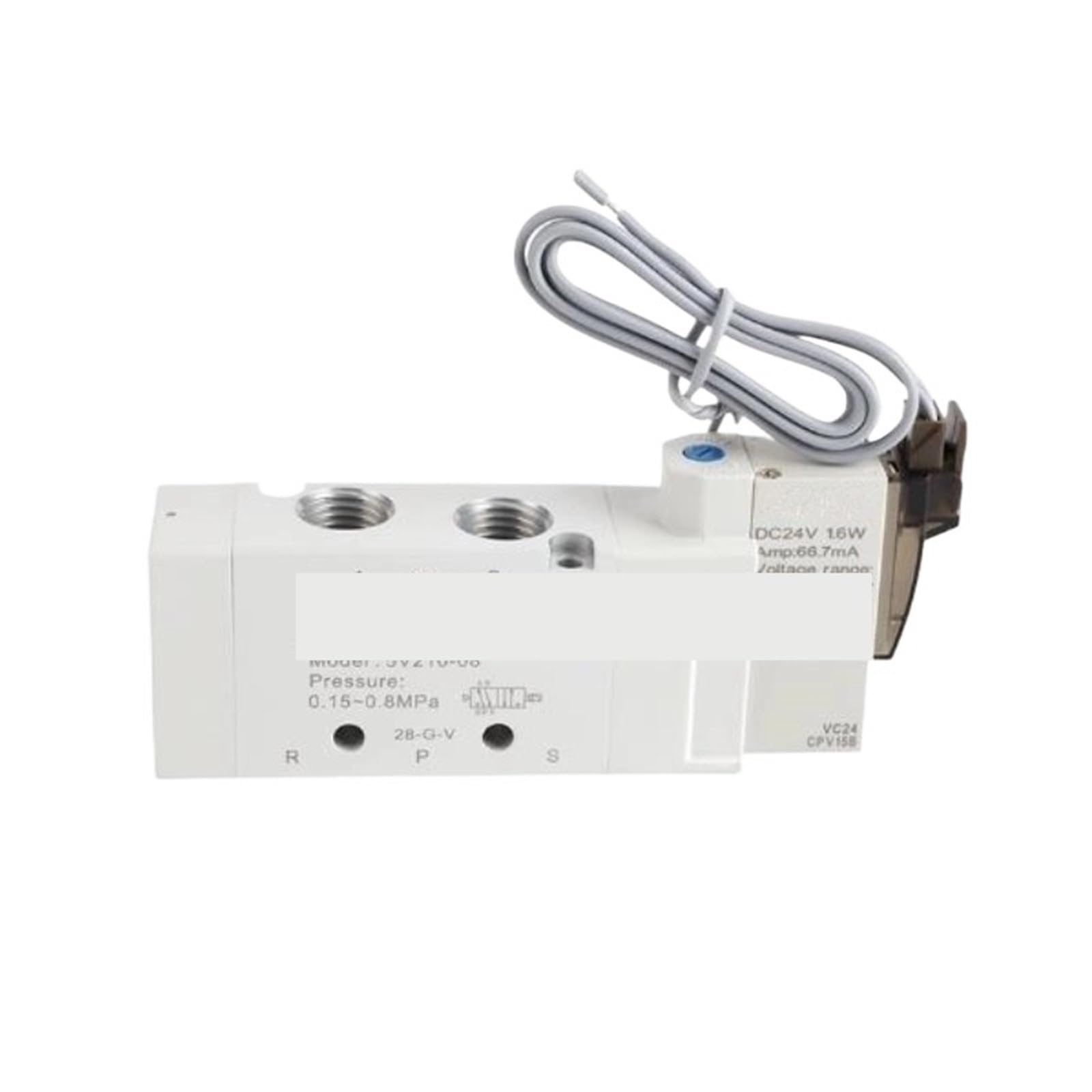 1 szt. Pneumatyczny pięcioportowy dwupozycyjny zawór elektromagnetyczny serii 5V (5V230C-08, przewód DC24V-50cm)
