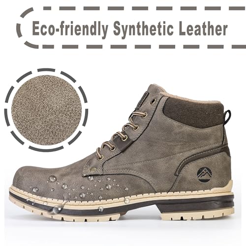 CC-Los Men's Winter Snow Boots with Sherpa Fleece Lining Waterproof Slip-Resistant Insulated Size 8-142