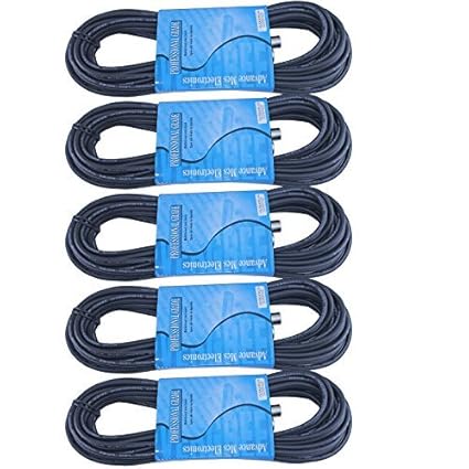 5 Pack Balanced 100 Foot Shielded Male To Female 3 Pin XLR Mic Cable