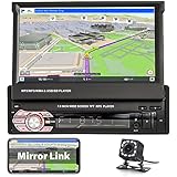 ▶ Radio de Coche 1 Din Pantalla Tactil : 184 (L) * 62 (H) * 158 (W) mm, Pantalla táctil capacitiva plegable de 7 pulgadas con puerto USB / Aux-in / tarjeta SD. Interfaces de estilo de ventana avanzadas, se adapta a todos los coches universales. Este sistema de audio para coche, que incorpora audio estéreo de alta calidad, permite un acceso más fácil al audio de alta fidelidad.