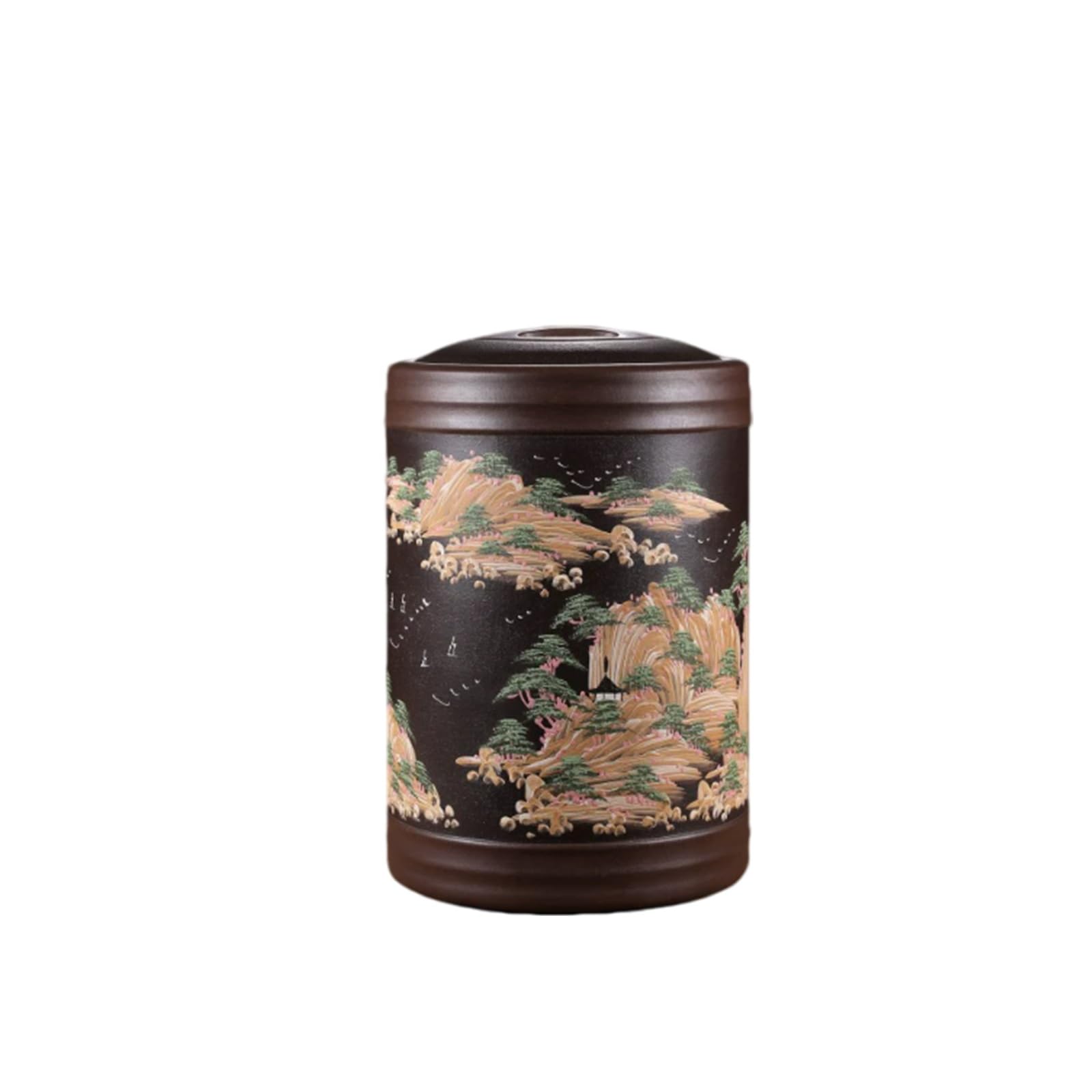 Recipiente cilíndrico de cerámica para arroz con tapa Contenedor arroz de gran capacidad Dispensador hermético para cereales, harina, café, maíz y té.(Black,Capacity:15kg)