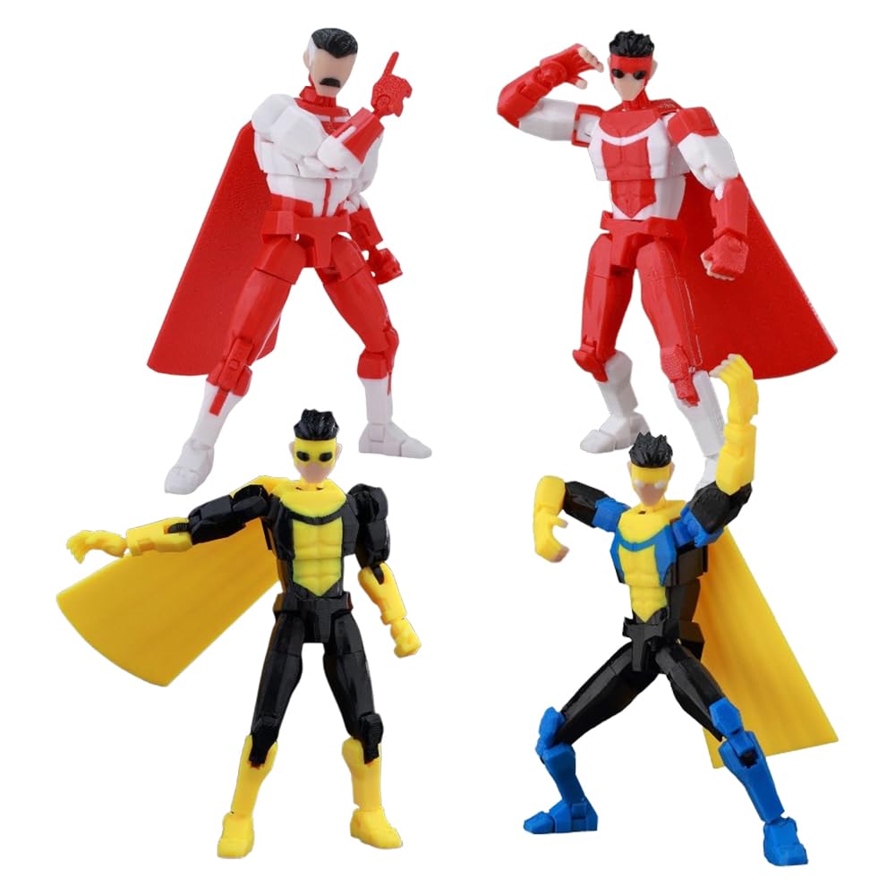 Zhongkaihua Omni-Man Figure Mark Grayson Action Figures Fully Articulated Anime 3D Printed Nolan Grayson Figurine Model Ornaments Collectibles Gifts Fans