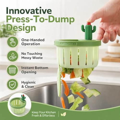 Colador para fregadero cactus con botón automático amarillo miniatura 2