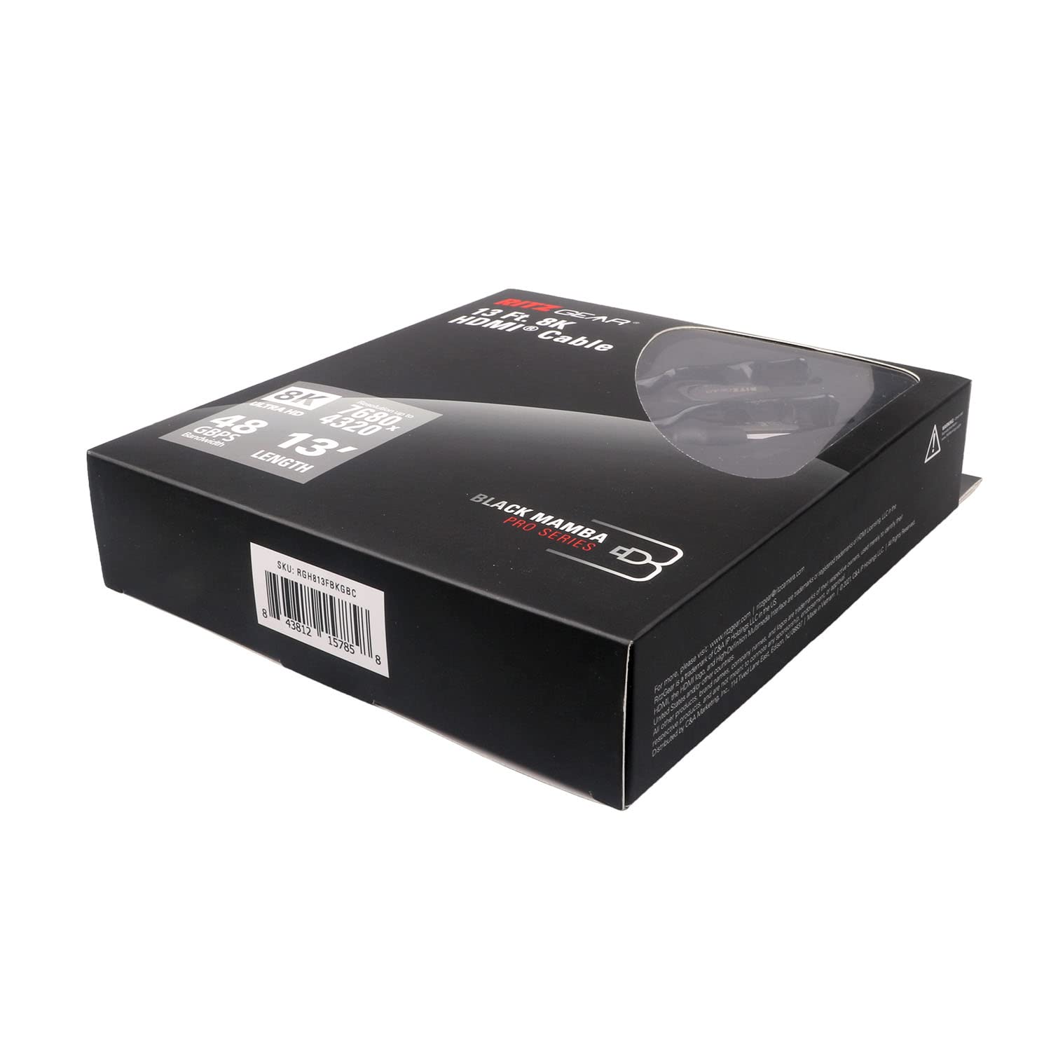 RitzGear Câble HDMI 2.1 8K 4 m Câble en nylon tressé ultra haute vitesse 48 Gbit/s et connecteurs dorés – Vidéo UHD 10K/8K @ 60 Hz/4K @ 120 Hz/4K @ 60 Hz/2K/1080p. Compatible avec TV UHD/moniteur/PC