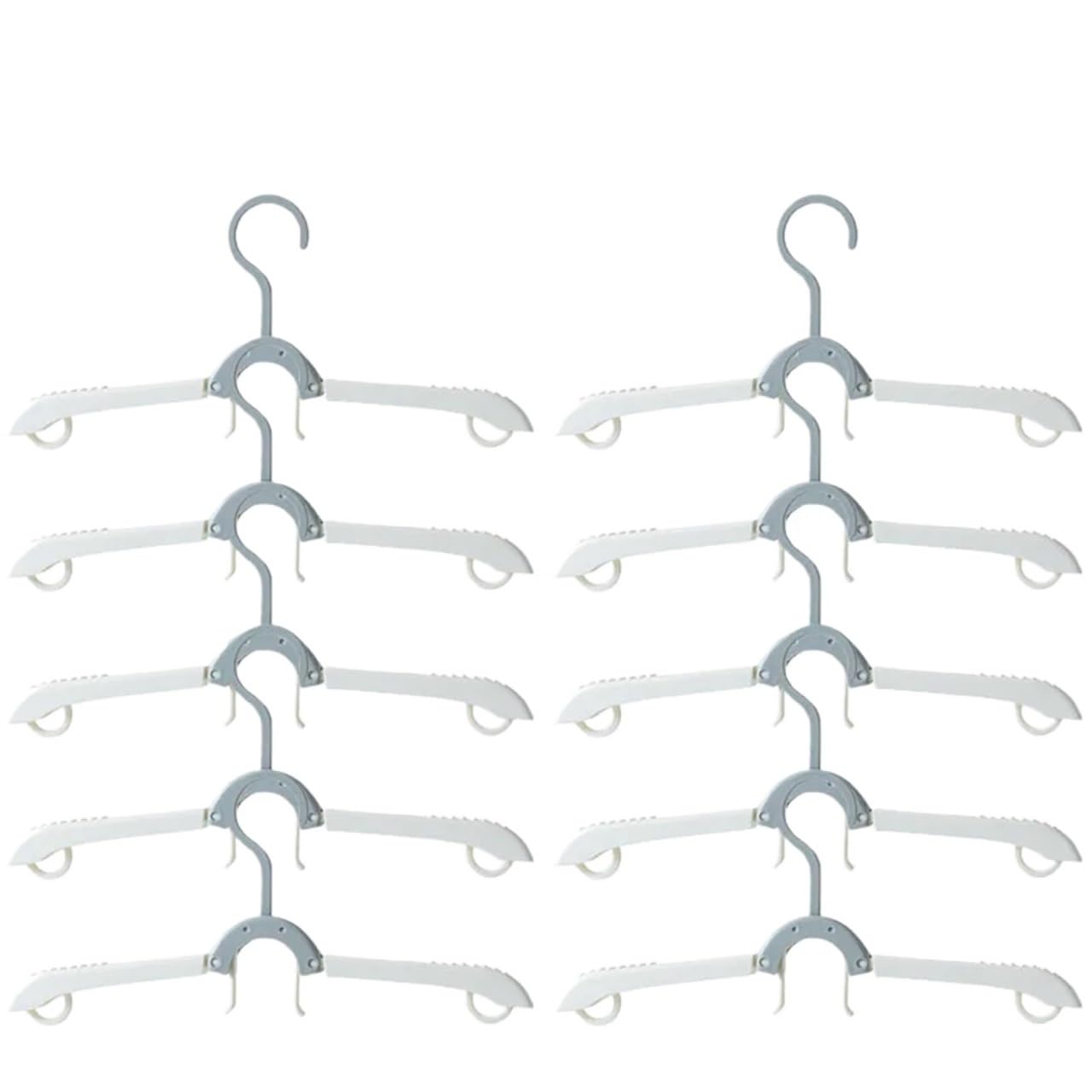 Travel Hangers Multi Function Travel Hanger Folding Clothes Rack Portable Laundry Drying for Business Trips and Home Use(Grey-White-10PCS)