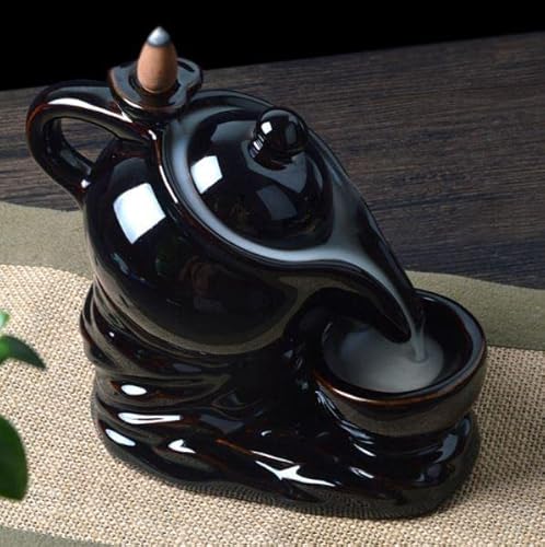 Rückfluss-Räuchergefäß aus Keramik Räucherstäbchenhalter Backflow Incense Holder Brennerhalter Teekanne Rauchstäbchenhalter Cover