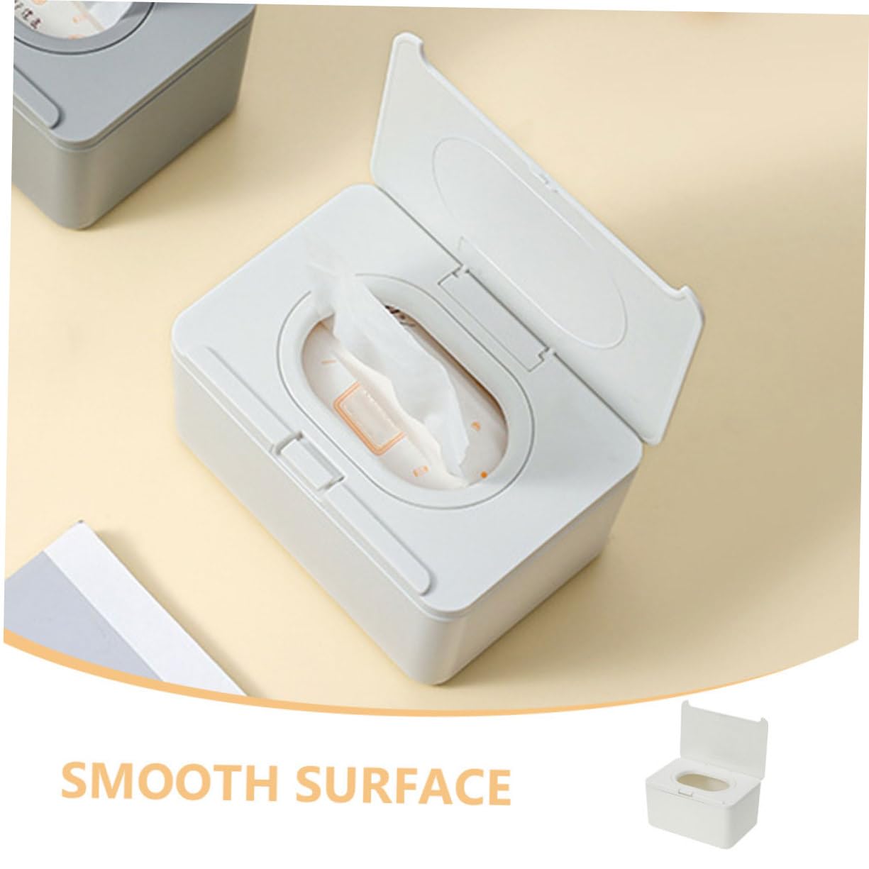 ORFOFE Contenitore per Salviette in Plastica Bianco, Scatola Porta Fazzoletti Compatta Coperchio, Stile Moderno Semplice per Uso Bagno e Interno, Confezione 2 Pezzi
