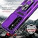 for Samsung Galaxy S24 Case with Camera Lens Cover HD Screen Protector, Dual Layer Military-Grade Drop Tested Magnetic Ring Holder Kickstand Protective Phone Case for Samsung Galaxy S24 (Purple)