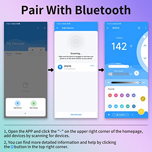 Image of PAUTIX Bluetooth Music Pixel LED Smart Controller SP611E,for WS2811 WS2812 SM16703 Addressable Dream Color LED Strip Pixels Light DC5V-24V APP /IR Remote Control(NOT for RGB LED Strip without Smart IC)