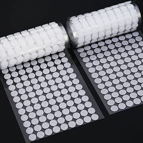 GOLDGE Scratch Autocollant Rond, 504 Paires 10mm Cercles avec Crochet et Boucle Auto Adhésifs, 1008PCS Autocollantes Hook & Loop Pastille Adhesive,...