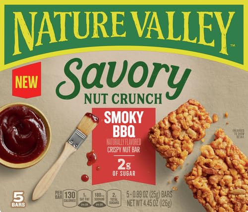 Image of Nature Valley Savory Nut Crunch Bars, Smoky BBQ, 0.89 oz, 5 bars