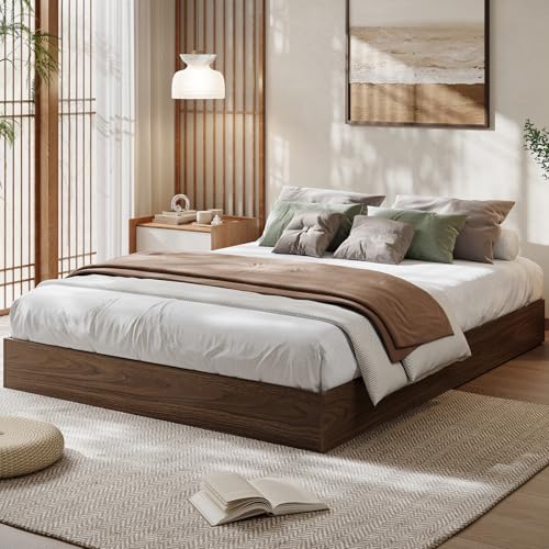 GarveeHome Queen Size Wood Platform Bed Frame,Wooden Bed Frame Without Headboard, Wood Slat...