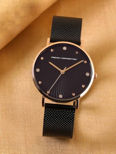 Image of French Connection Black Dial Analog Watch for Women -FCC01BM