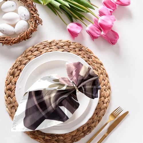 Set de 6 Servilletas de Tela Bulldog Floral Divertidas 50.5x50.5 cm miniatura 4