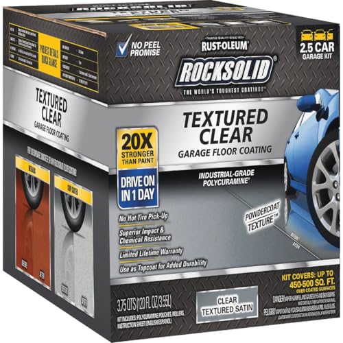 Rust-Oleum 317382 RockSolid Garage Floor Coating, 2.5 Car Kit, Textured Clear - Image 4
