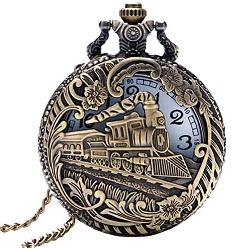 UKCOCO Reloj de Bolsillo Antiguo con Cadena para Hombres Y Mujeres - Estilo de Cadena al Azar Cover