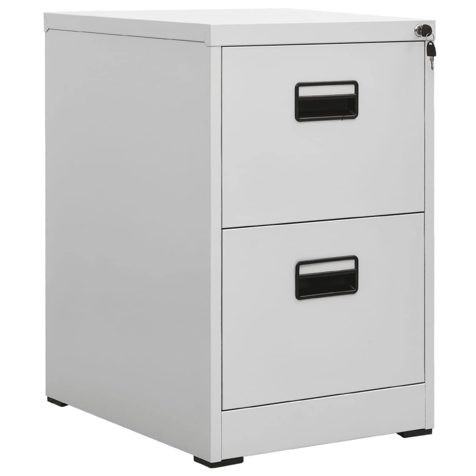 Schedario Grigio Chiaro 46x62x72,5 cm in Acciaio,Cassettiera,Mobiletto da Ufficio con Serratura,Regolabile per Cartelle Sospese,Superficie Testurizzata,per Ufficio,Studio