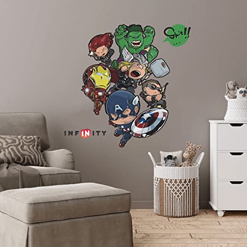 Kids Cartoon Superhero Decals Cute Heroes Wall Sticker Removable Vinyl Decal For Boys Favorite Superheroes Kids Bedroom Living Room Wall Decor #TOP1