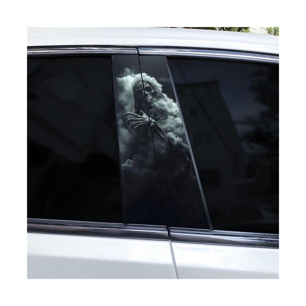 Auto Accessory 2pcs Grim Reaper Sticker Car B-pillar Sticker DIY Vinyl Waterproof Car Door Pillar Sticker(K)