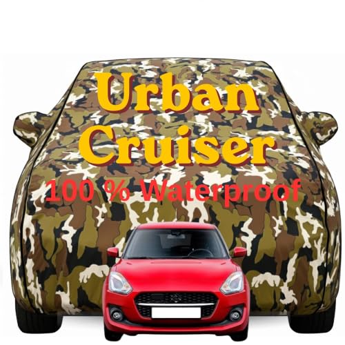 Image of Durable Full Body Waterproof Urban Cruiser Car Cover | Premium Polyester Jungle Print Cover | Custom Fit Vehicle Protection | UV Resistant, Dustproof, Scratch Resistant, Heat & Wind Protection