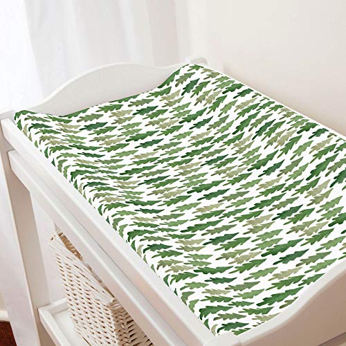Image of Carousel Designs Evergreen Forest Changing Pad Cover - Organic 100% Cotton Change Pad Cover - Made in The USA