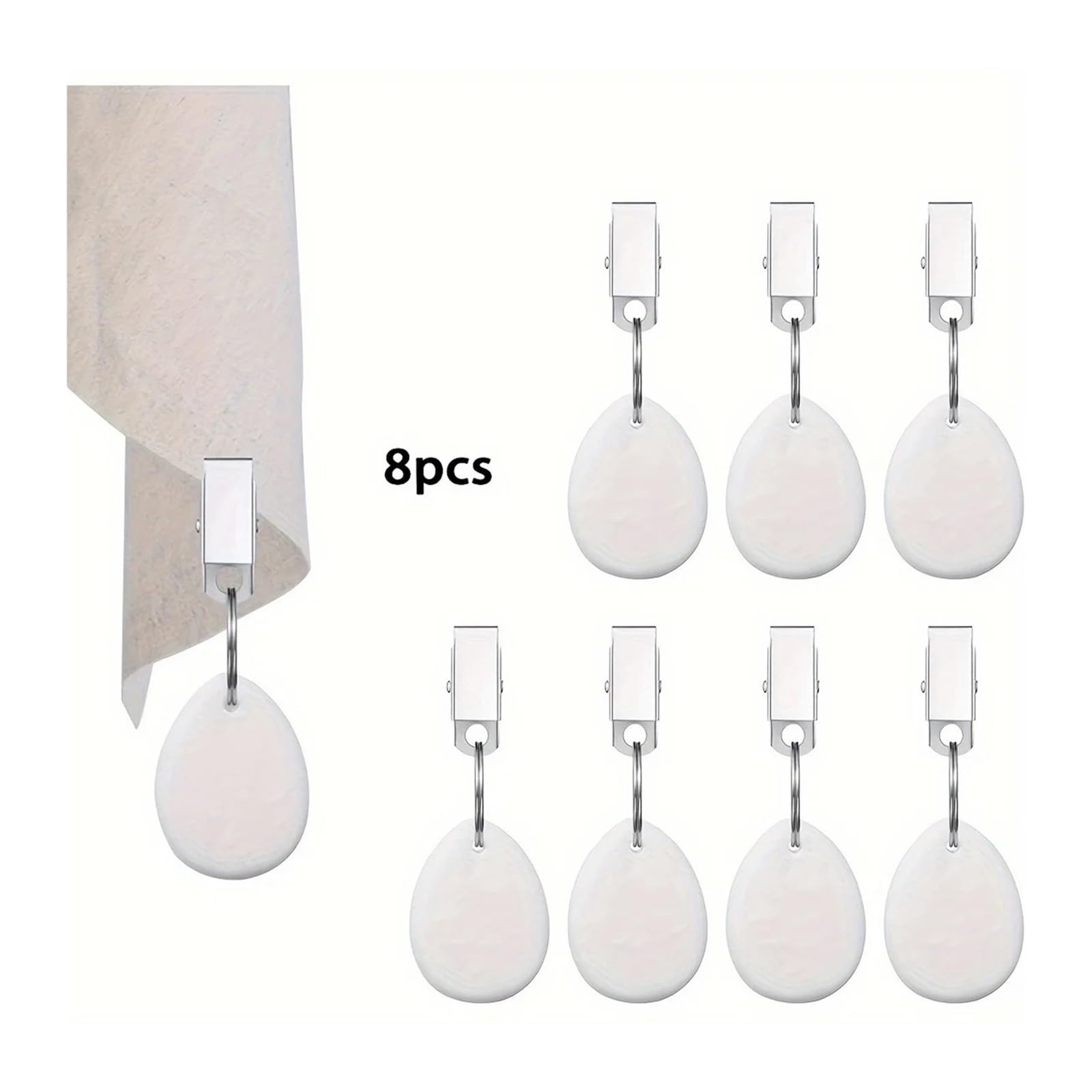 Tischdeckengewichte, Anhänger, Stein-Metall-Clips, Marmor-Tischdecke, Weiß, 24 Stück