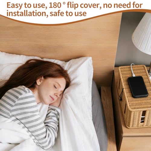 Boîte de rangement de câbles pour multiprises et hub USB noirs ou blancs (Pack de 2)