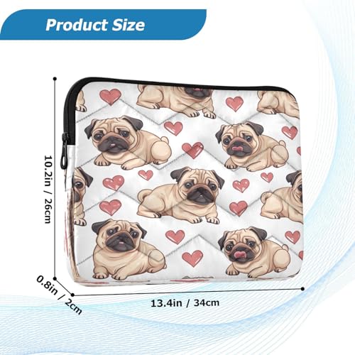 Funda para portátil 13-14 pulgadas impermeable con diseño de perros pug miniatura 3