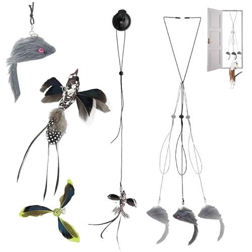 Hanging Door cat Toy,cat Toys,cat Toys for Indoor Cats,Kitten Toys for Indoor Cats self Play,Mice Toys for Indoor,Self-Play Cat Mouse Toys - DUMMKZMC DUMMKZMC
