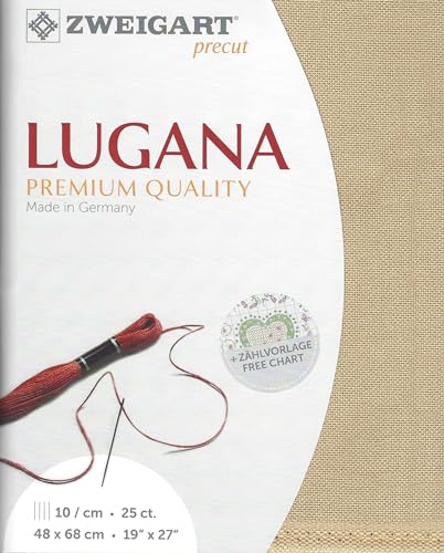 Image of Wizardi Lugana 25 Count Light Mocha. Needlework Canvas, Cross-Stitch Fabric, Embroidery Cloth, Needlepoint Canvas. 3835 /309 Precut Zweigart