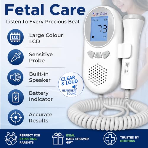 Image of Dr. Odin Fetal Doppler OFD105, Large LCD Display, High Sensitivity 2MHz Probe, Built-in Speaker, Baby Heartbeat Monitor
