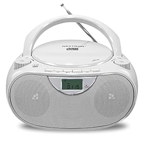 Nextron Portable Bluetooth CD Player Boombox with AM/FM Radio Stereo Sound System, Playback CD/MP3/WMA, USB & AUX Ports…