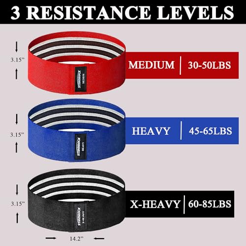 Image of STANDROCK Fabric Resistance Bands for Working Out, 3 and 4 Levels Booty Bands Long Resistance Bands for Women and Men | Elastic Bands for Exercise Bands Resistance Workout Bands Resistance