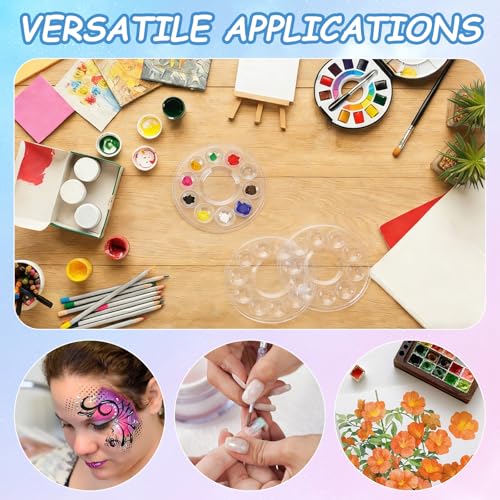Palette de peinture ronde en plastique transparent de 14cm pour aquarelle lot de 200 - 7