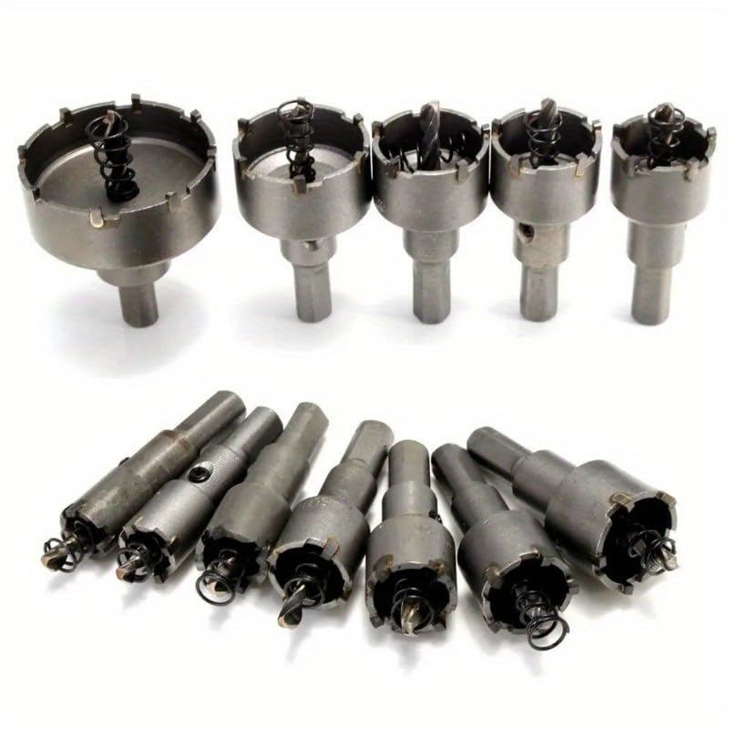 A Tazza For Metallo, 12 Pezzi, 15 Mm, 50 Mm, Set Di Punte Da Trapano In Lega For Legno, Plastica, Metallo, Taglio, Utensili Ad Alte Prestazioni E Resistenti