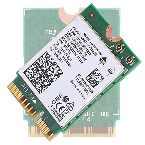Annadue Tarjeta WiFi AX201NGW, Tarjeta Inalámbrica WiFi 6 para 10 X 64 bits, Tarjeta de Red Inalámbrica Bluetooth 5.2 con Interfaz 6 Gigabit 2400M M.2.CNVio2 - imagen 2
