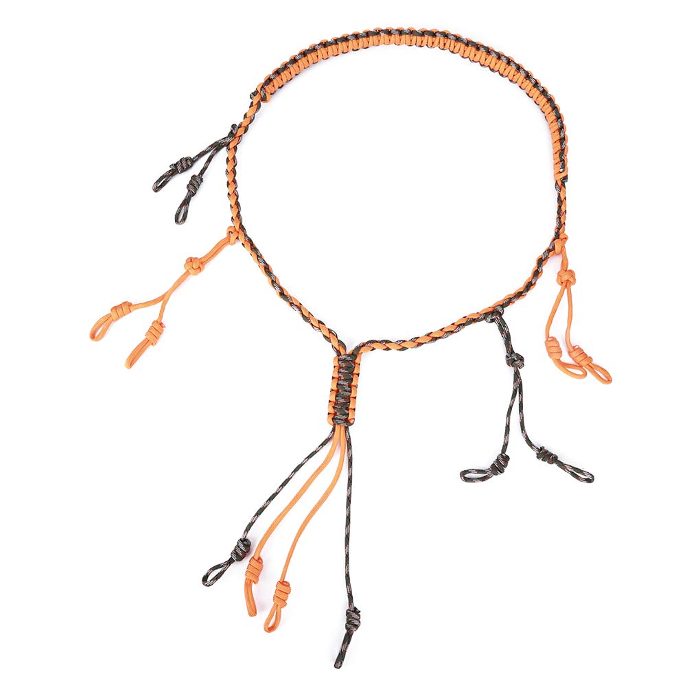 Duck Call Lanyard Camo, Camo Military Grade Duck Hunting Accessories and Woven Goose Call Carry, Duck Call Lanyard Paracord Knitting Necklace Wildfowl Whistle Slinger (Orange)