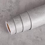 Livelynine 40CM X 5M Concrete Vinyl Countertop Contact Paper Waterproof Texture Stained Concrete Wallpaper for Bathroom Walls Floor Kitchen Countertops Peel and Stick Counter top Covers Desk Wrap